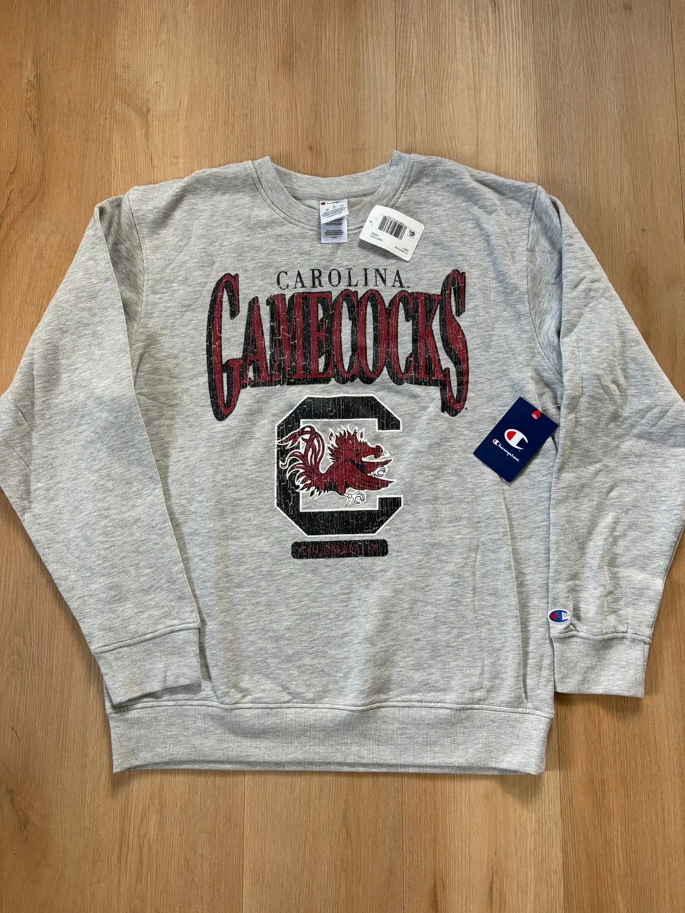 Champion Gray Carolina Gamecocks Logo Crewneck Sweatshirt